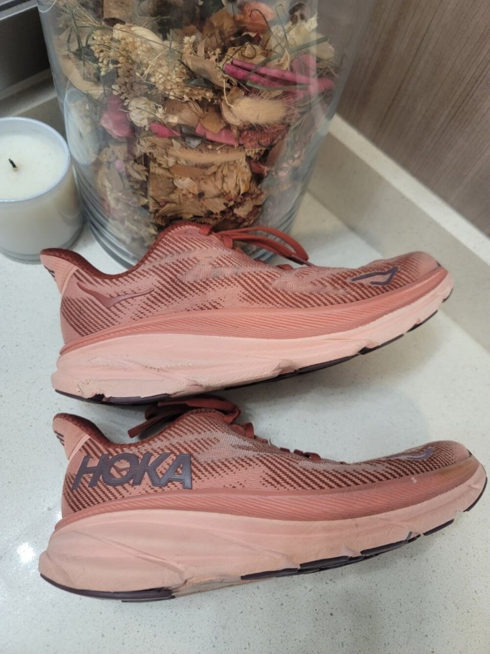 Hoka Clifton 9 Casual Running Shoes Sz 9 B Women's Rust - Picture 7 of 11